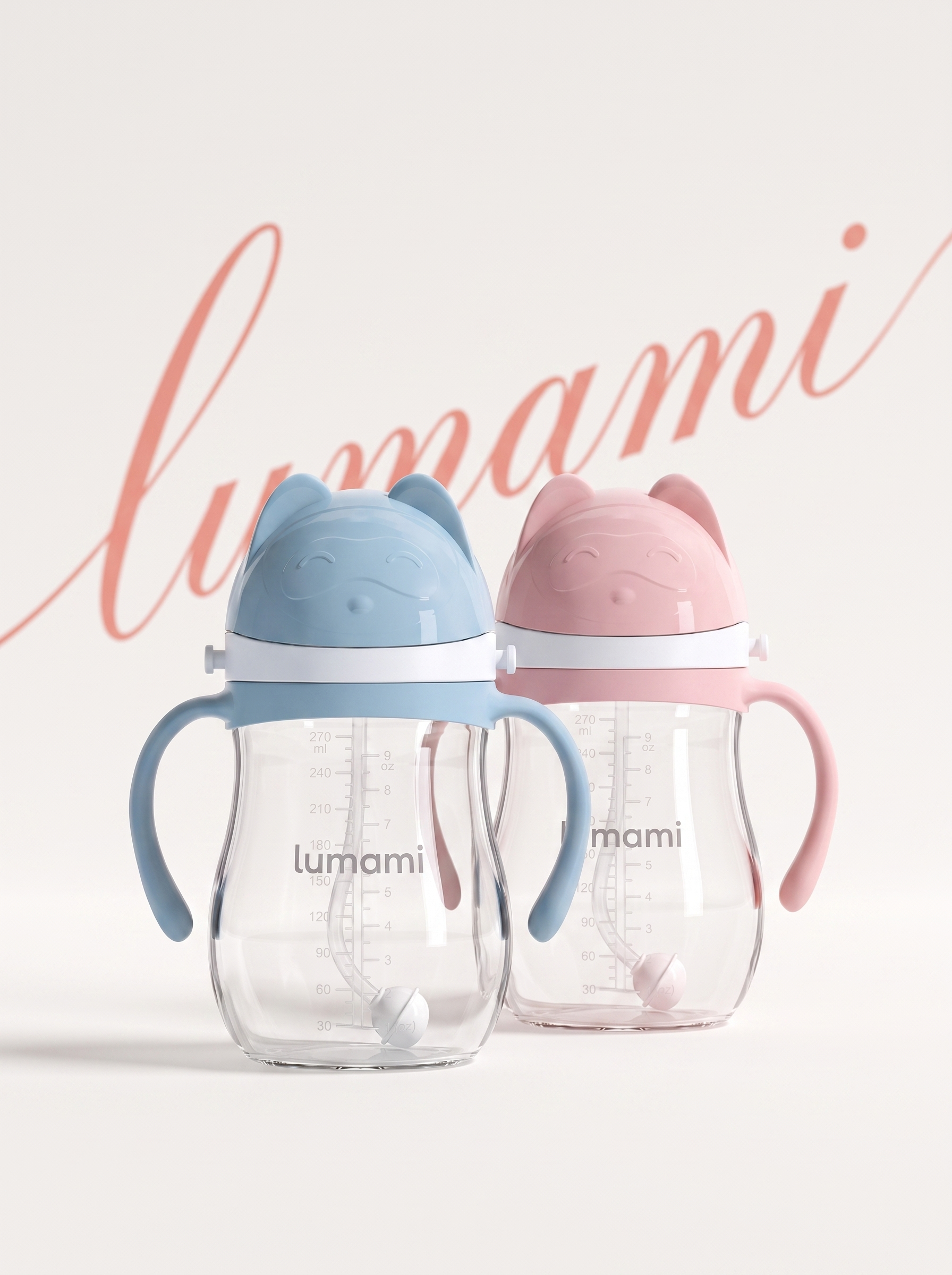 Biberón Lumami Flow 2.0 Mini | Vaso Osito Con Correa para Bebés que Ya Beben Solos de 1 a 3 Años
