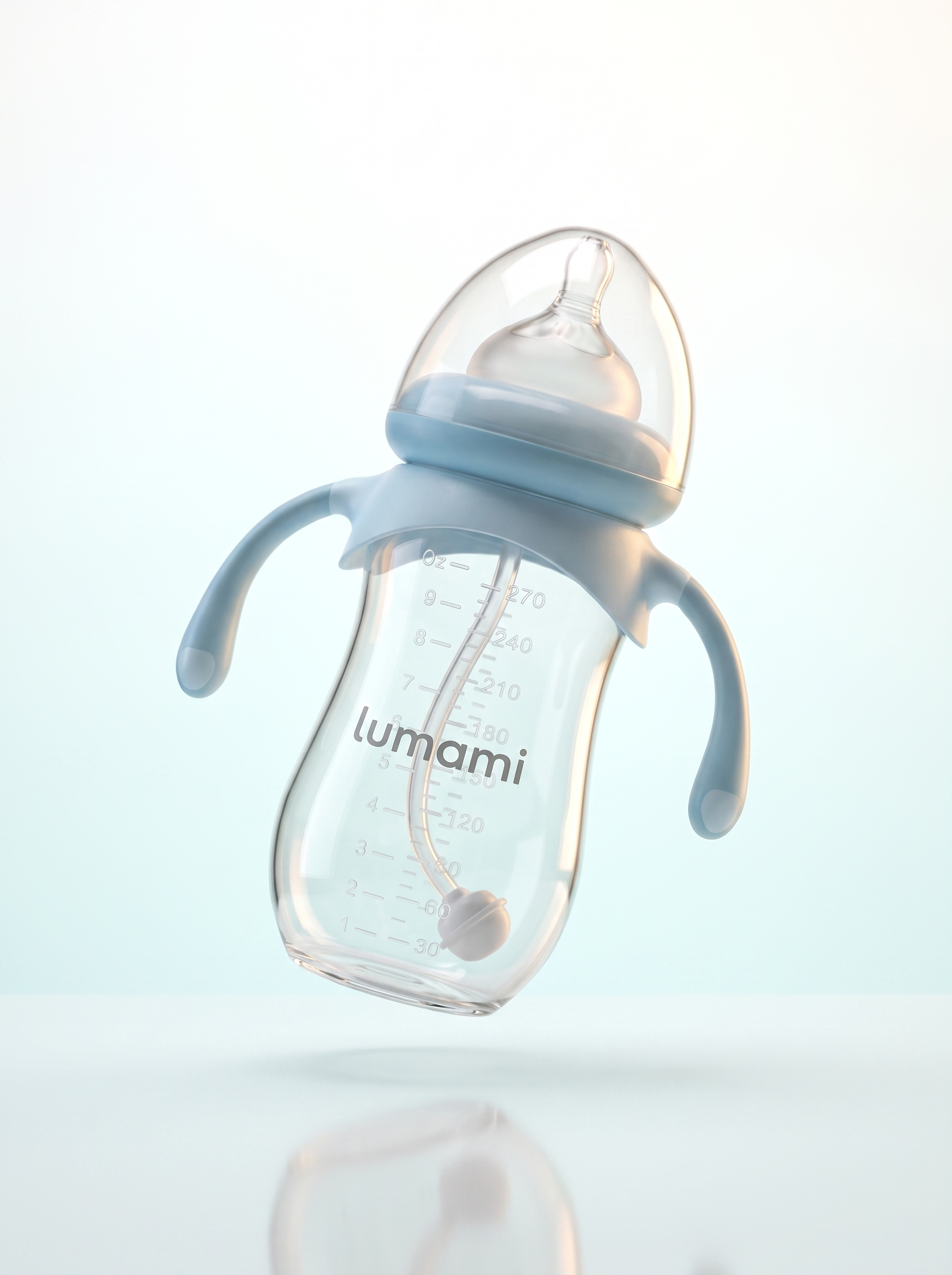 Biberón Lumami Flow 1.0 | Con Pajita con Peso y Asas Antideslizantes para Bebés
