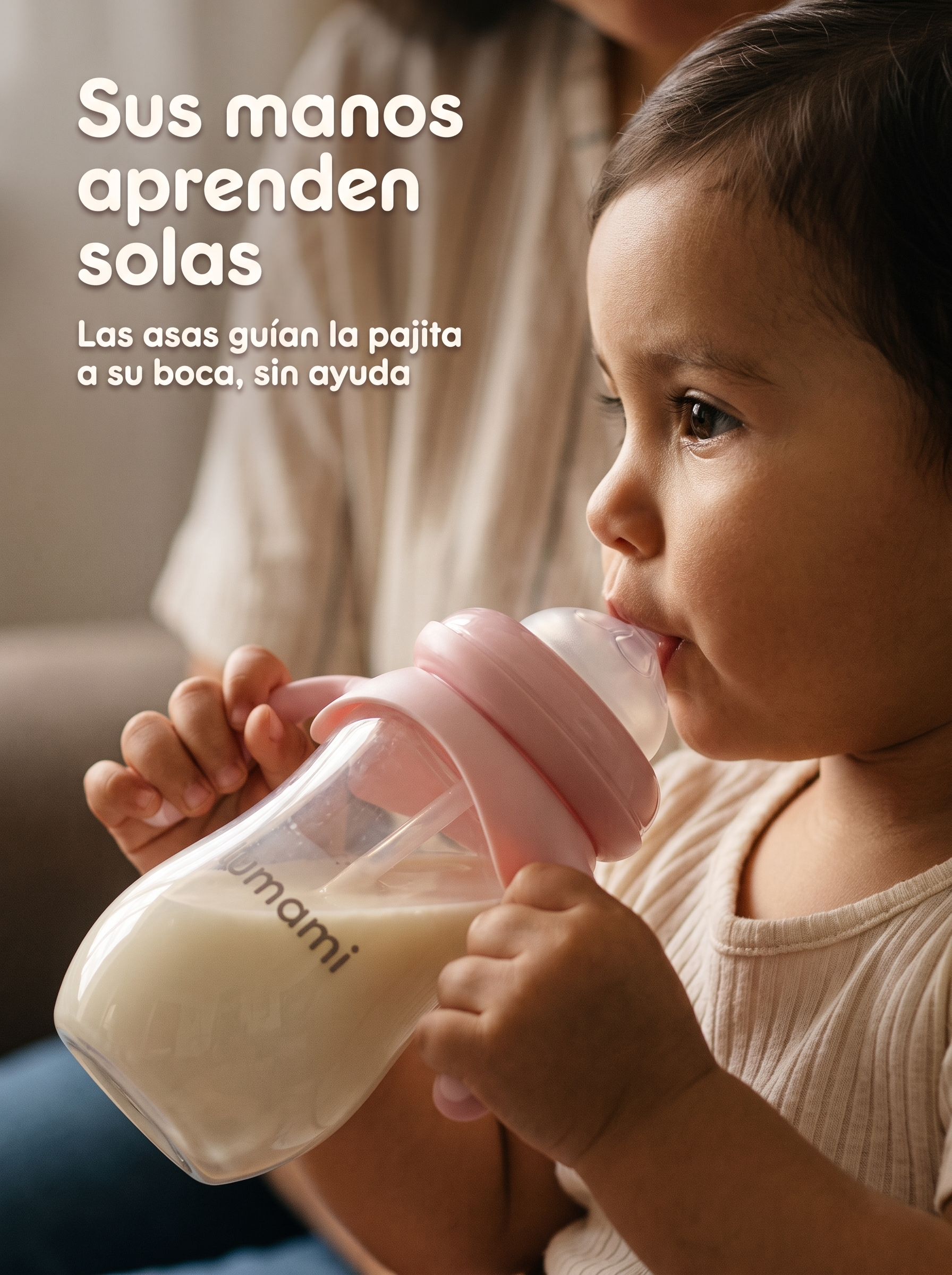 Biberón Lumami Flow 1.0 | Con Pajita con Peso y Asas Antideslizantes para Bebés