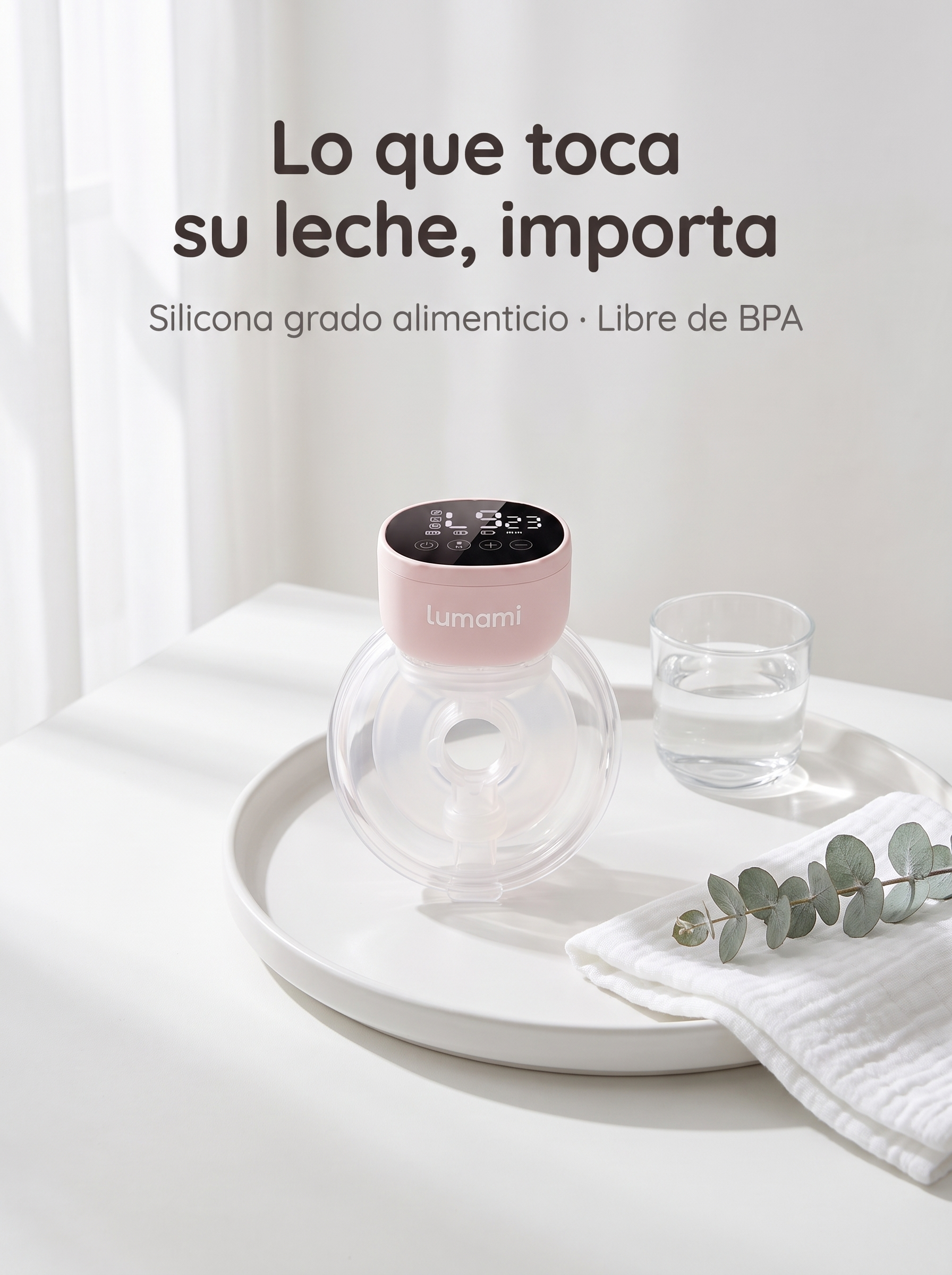 Extractor de Leche Lumami Mia S1 | Manos Libres con 4 Modos y 12 Niveles para Mamás Lactantes